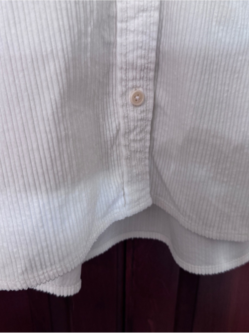 Madewell Cream Corduroy Button Up Cropped Shirt ~ Size XS - Picture 5 of 14